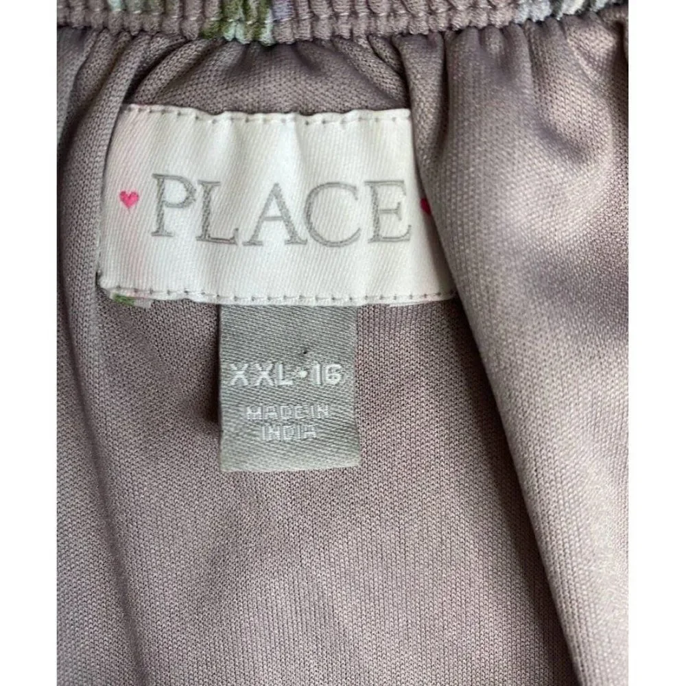 Childrens Place Girls Purple Floral Cold‎ Shoulder Chiffon High Low Dress XXL 16 - Picture 3 of 8